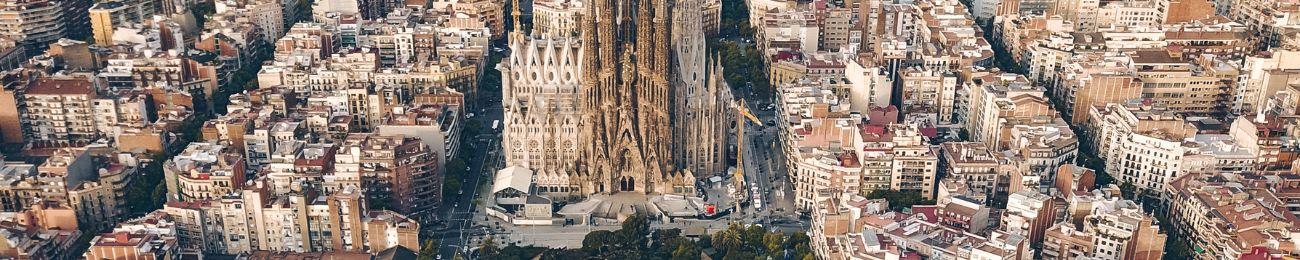 Barcelona city grid as seen from above